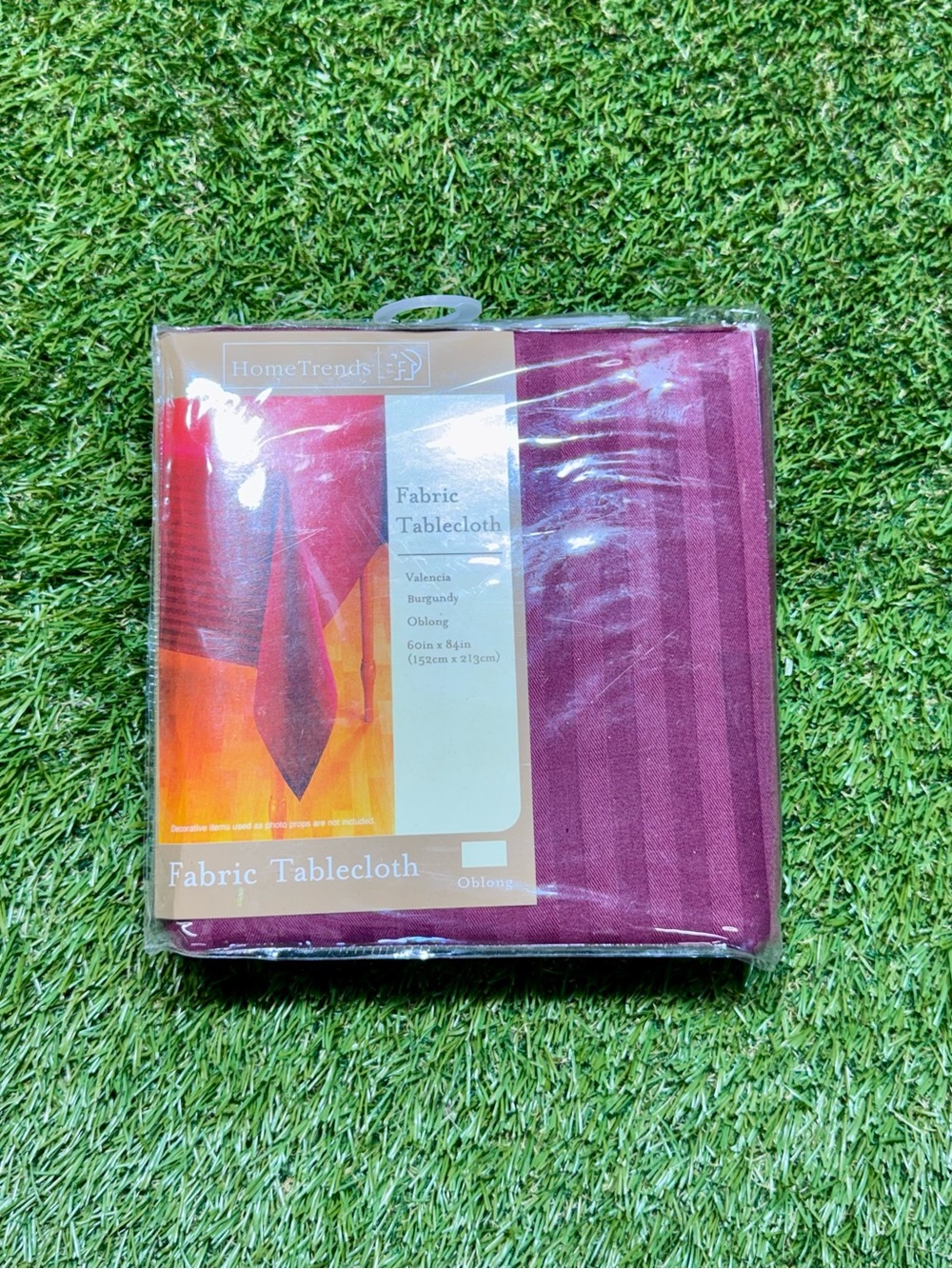 HomeTrends Valencia Burgundy Oblong Stripe Tablecloth 60x84 Cotton/Polyester